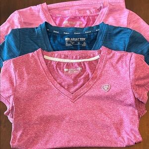 Ariat Tek Bundle of 3 Women’s  Short Sleeve Tees - Pink and Blue. Size XS